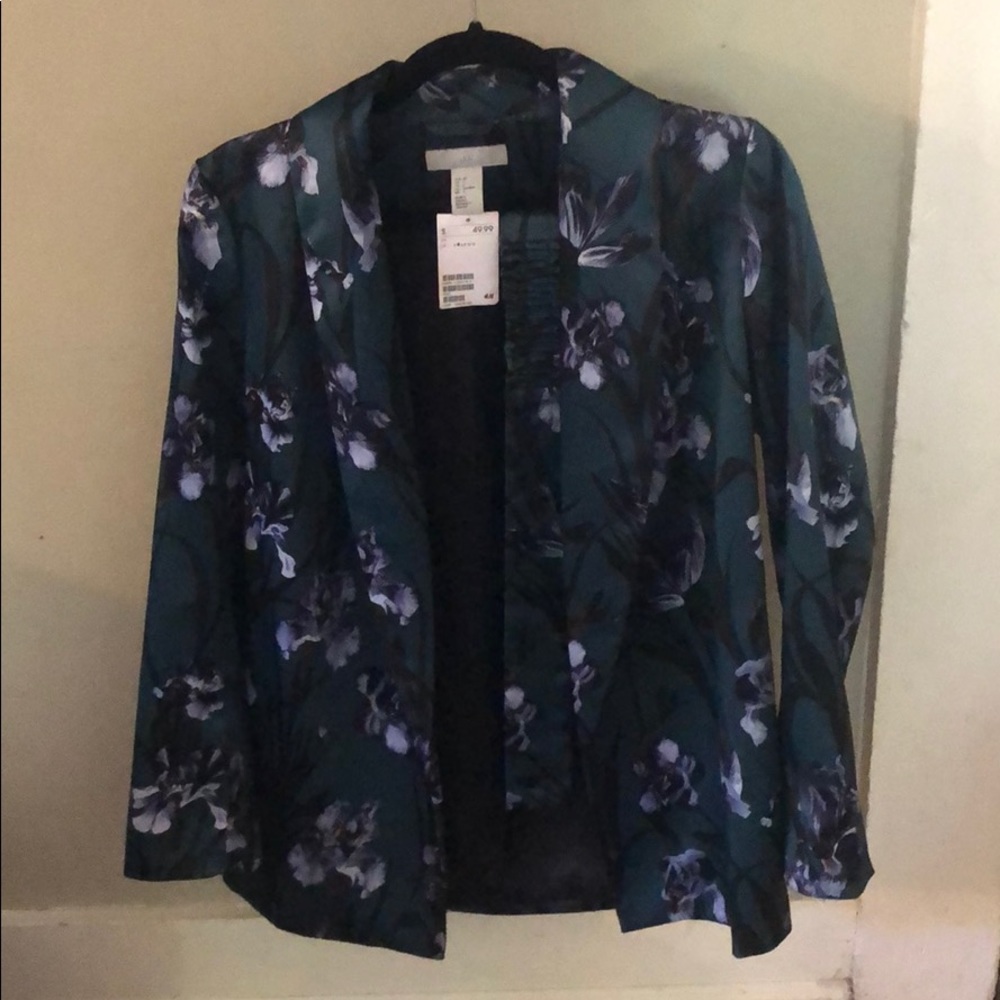 Green floral blazer